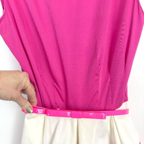 Kate Spade Celina Pink & White Sleeveless Fit & Flare Preppy Dress sz 0 - Picture 4 of 9